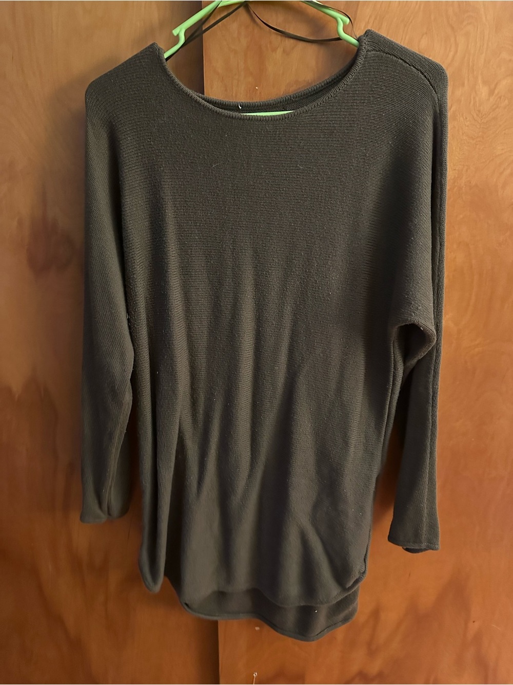 Michael Kors Brown Knit Top with Gold Logo Plaque